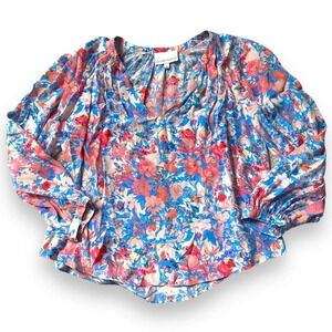 Gilner Farrar Peasant Popover Blouse Top Sz S